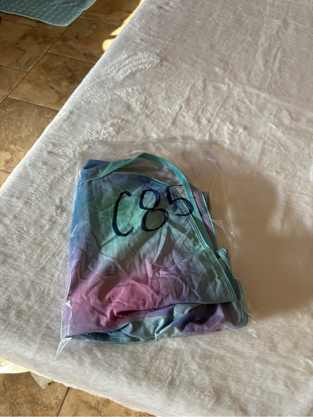 Avia Multicolor Pastel Gradient Athletic Shorts with Teal Trim - Picture 5 of 5